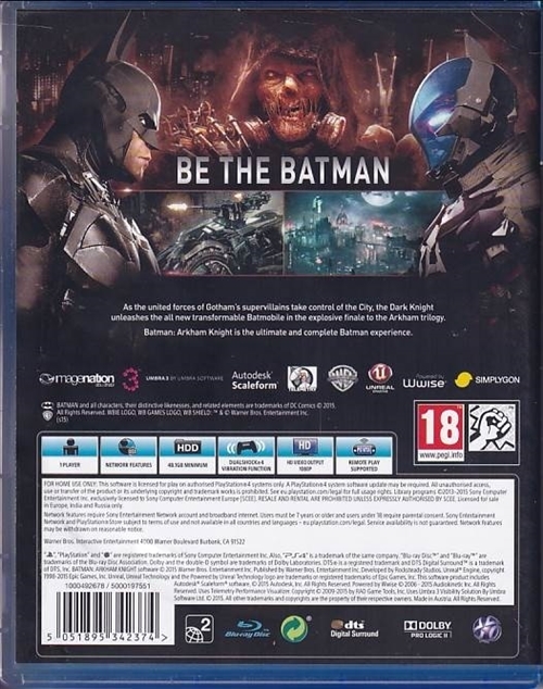 Batman - Arkham Knight - PS4 (B Grade) (Genbrug)